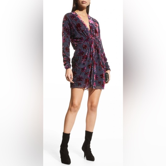 Rag & Bone Pink Eloise Gathered Devoré-velvet Mini Dress - Picture 9 of 14